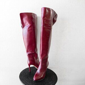 Vince Camuto Sydnie Over-the-Knee Boots | Size 9 Extra Wide Calf Burgundy Heels